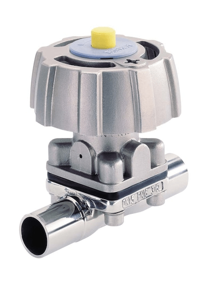 2/2-ходовой мембранный клапан с ручным управлением в корпусе из нержавеющей стали (218536)