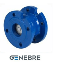 Клапан обратный пружинный GENEBRE 2450 18 DN250 PN16, корпус - GJL-250 (GG25), клапан - GJL-250 (GG25) + никелевое покрытие, уплотнение - NBR, Ф/Ф